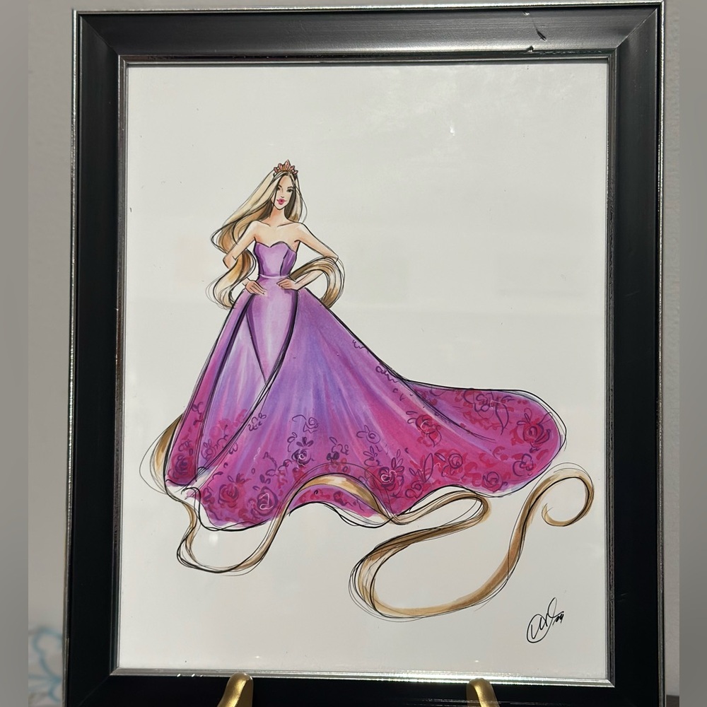 Elegant crystal blue fashion illustration print